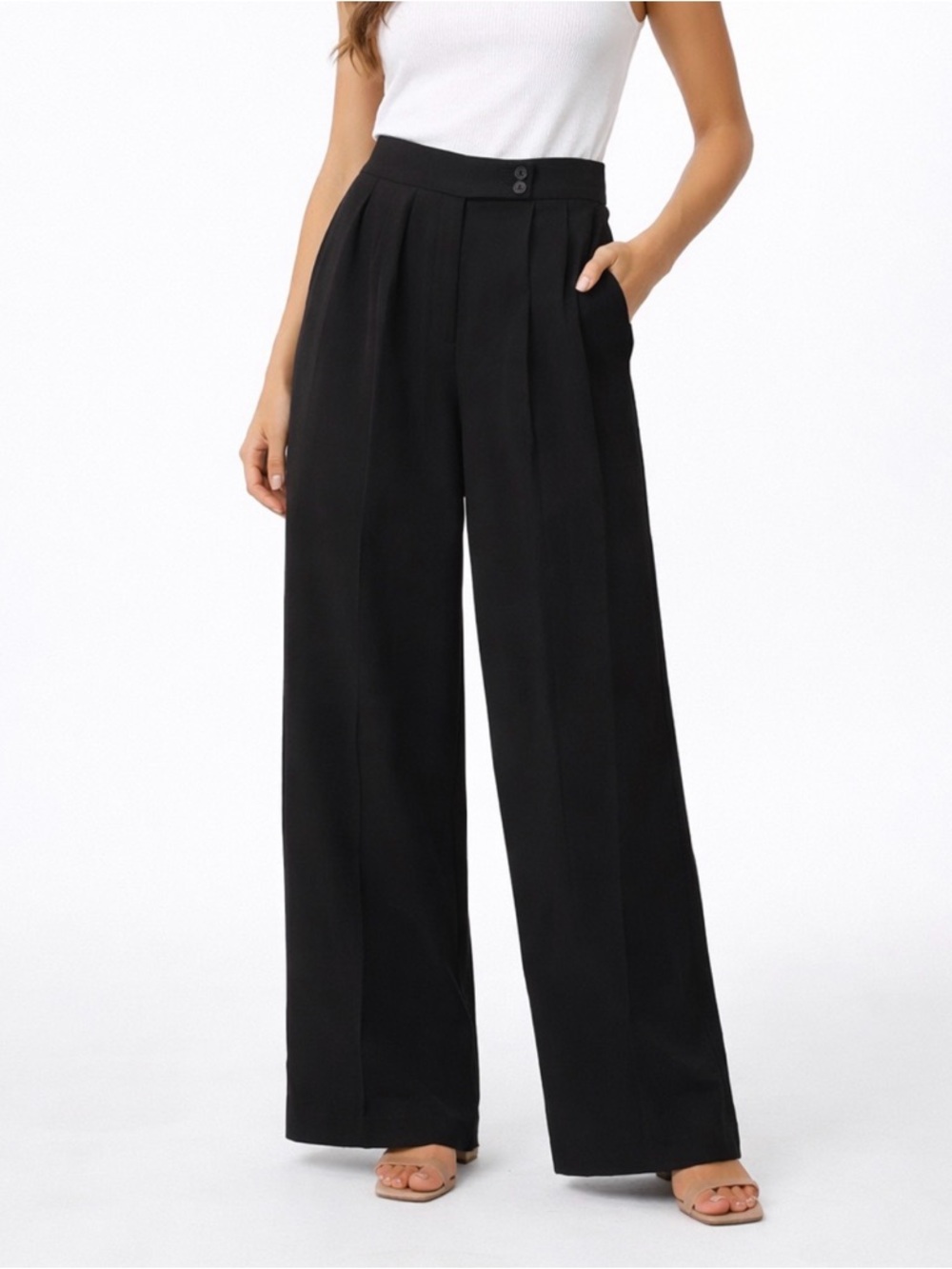 Express Black High-Rise Wide Leg Pants
